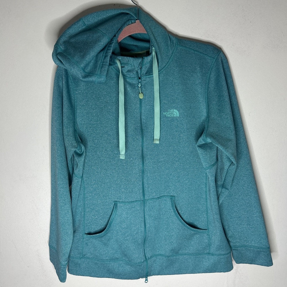 The North Face Full Zip Jacket‎ Hoodie Fleece Lined Lightweight Teal Blue Large